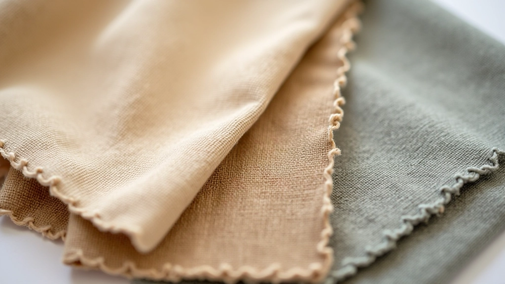 Fabric swatches showing natural fiber textures and weaves